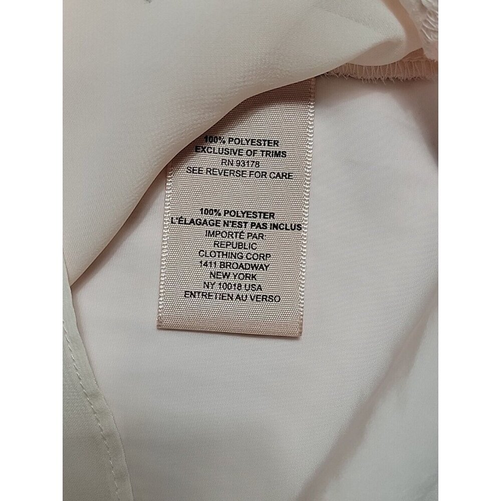New Philosophy Pink Peach Short Sleeve Dressy Shirt Lined V Neck  XS Boho Cottag - Picture 9 of 10